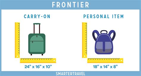 frontier personal item size.